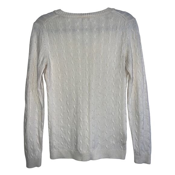 Ann Taylor Loft Sweater Women’s MP Lightweight Rabbit Hair Blend Cable Knit Soft - Picture 2 of 8